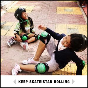 Skateboarding brings smiles to children wearied by war. 