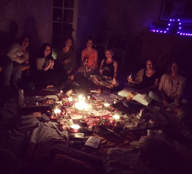 A women's circle at one of Wendy's retreats. 