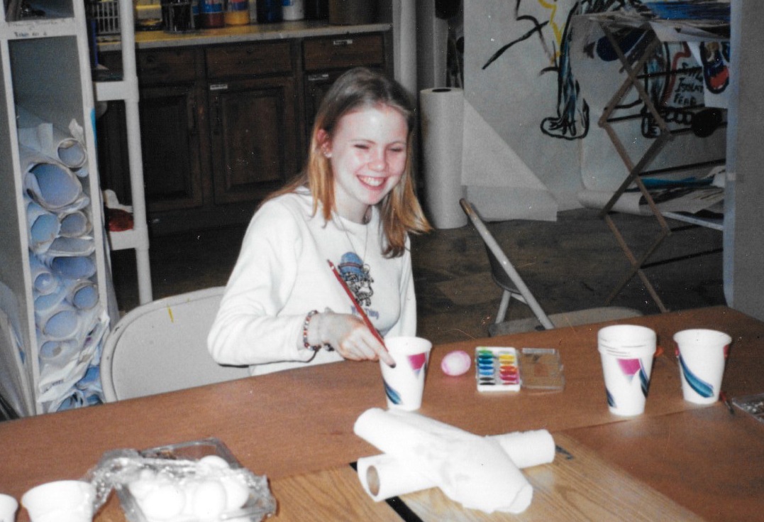 A young Lori in art therapy - yet another attempt to overcome her bulimia and depression.